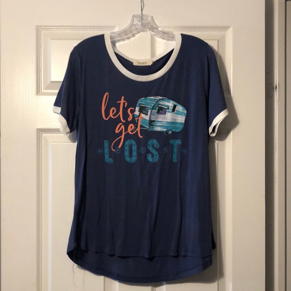 Wanderer Size M Blue T-shirt Let’s Get Lost